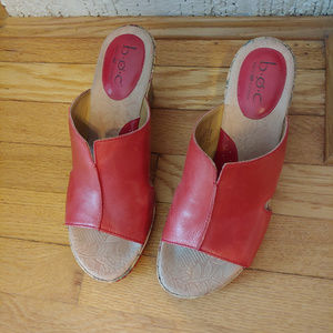 Red B.O.C. cork wedge heel 9